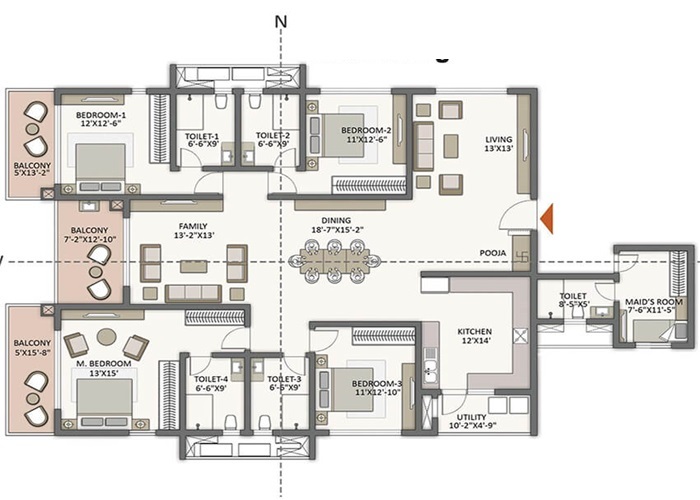 Featured Image of Prestige Lakeside Regent 4 BHK Floor Plan